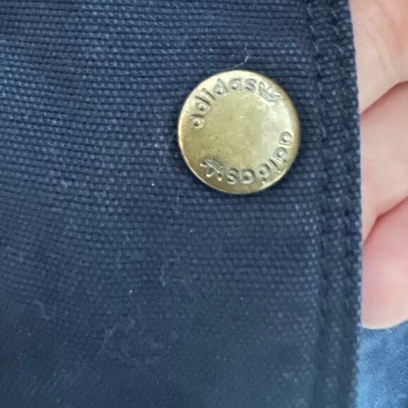 Navy Adidas Drawstring Canvas  Coat- Size M - Picture 3 of 11